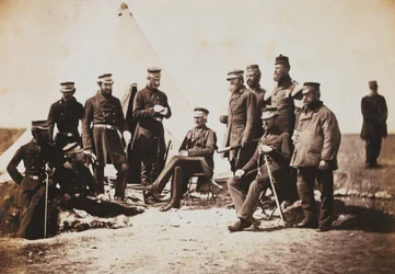 Lieutenant-General Sir John Lysaght Pennefather and Staff, from an Album of 52 Photographs Associated with the Crimean War, 1855